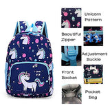 POWOFUN Kids Toddler Preschool Travel Backpack Cute Cartoon Schoolbag Backpack Bookbag (Unicorn Blue)