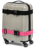 Premium Bright Colored Extra Long Luggage Straps, 2 Pk For The Price Of 1! (Black, Pink (2pk))