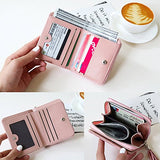 BOBILIKE Women Small Wallet Mini Purse Bifold Leather Short Wallet RFID Blocking with ID Window,