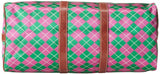 Sydney Love Argyle Small Duffel Carry On,Pink/Green,One Size