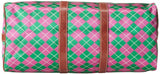 Sydney Love Argyle Small Duffel Carry On,Pink/Green,One Size