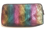 AIMEE KESTENBERG Gala Double Zip Rainbow Black Clutch Wallet