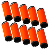Hibate Soft Neoprene Luggage Handle Wrap Grips Tags - Fluorescent Orange, Pack of 10