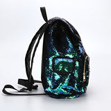 Women Teen Girls Bling Sequins Backpack Purse Drawstring Shoulder Bag Casual School Bag Travel
