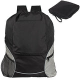 Teamoy Foldable Sackcpack Drawstring Backpack Gym Bag With Straps, Pockets, Reflective Tapes, Black