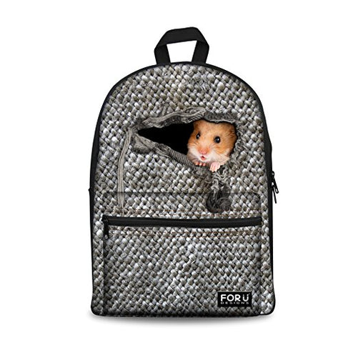 Bigcardesigns Hamster Design Bookbag Backpack Schoolbag for Girls