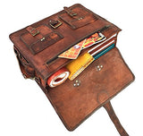 DHK 14 Inch Vintage Handmade Leather Messenger Bag for Laptop Briefcase Best Computer Satchel