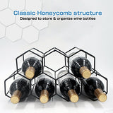 Buruis Metal Wine Rack,Countertop Wine Holder Stand Stack 7 Bottles, Space Saver, Free Standing