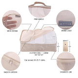 Travel Packing Cubes Set Toiletry Kits Bonus Shoe Bag JJ POWER Luggage Organizers (Beige)