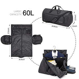 Carry on Garment Bag, 60L Large Travel Duffel Bag with Shoes Compartment Convertible Suit Travel Bag Weekender Bag for Men Women