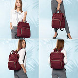 Laptop Backpack for Women Fashion Travel Bags Business Computer Purse Work Bag with USB Port, Wine Red