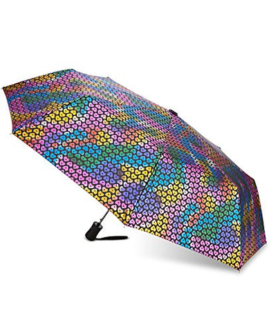 Betsey Johnson Multicolor Hearts Foil-Print Umbrella