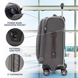 Travelpro Luggage Platinum Elite 20" Carry-on Expandable Business Spinner w/USB Port, Vintage Grey