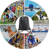 BeeGreen 2 Pieces 22.4"L x 18.1"W Drawstring Backpack Bags Bulk X-Large Sports Cinch Sack Gym String Bags Machine Washable Black