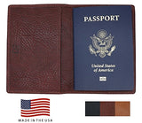 Brown Arizona Genuine Leather Passport Holder – American Factory Direct Passport Case For Men Women