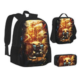 The Bin-Ding Of Is-Aac Backpack Three-Piece Cartoon School Bag With Pencil Case Messenger Lunch Bag