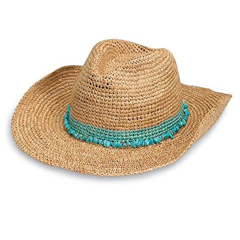 Wallaroo Women'S Tahiti Cowboy Sun Hat - Adjustable Fit (Turquoise)