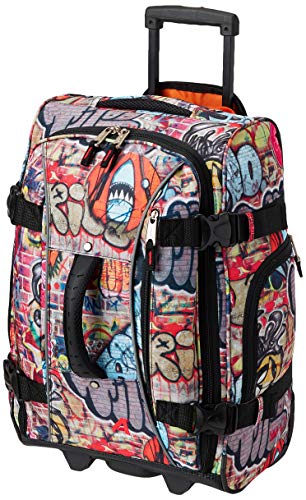  Multicolor Graffiti Printed Weekender Bag Overnight Bag Travel  Carry On Duffle Bag 20 Large Tote Gym Bag (20-Black)