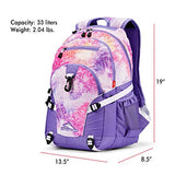 High Sierra Loop-Backpack, School, Travel, or Work Bookbag with tablet-sleeve, Unicorn Clouds/Lavender/White, One Size