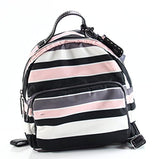 Tommy Hilfiger Women's Julia Dome Backpack Nylon Victory Stripe Black/Pink One Size