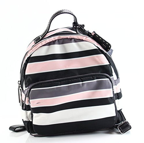 Tommy Hilfiger Women's Julia Dome Backpack Nylon Victory Stripe Black/Pink One Size