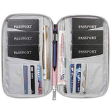 Passport Wallet, RFID Family Travel Passport Holder With Hand Strap, RFID Blocking Credit Card Wallet For Men & Women, Trip Document Organizer Fits Phone And Tickets, by VanFn P.Travel Series (Pink)