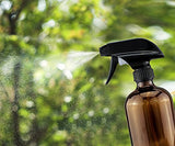 Cornucopia 16oz Amber Glass Spray Bottles (6 Pack), Boston Round Bottles W/Heavy Duty Mist and Stream Sprayers