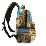 Casual Backpack,Boardwalks To The Beach And Ocean With F,Business Daypack Schoolbag For Men Women Teen