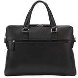 Banuce Black Soft Genuine Leather Briefcase for Women Men Business Work 14" Laptop Messenger Bag