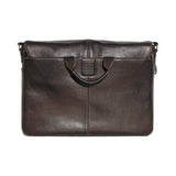 Boconi Men'S Tyler Tumbled Single Buckle Messenger In Coffee Leather W/ Khaki