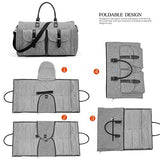 Amzbag Expandable Travel Duffel Bag XXL Capacity Weekender Bag With Leather Handle Suit Carry On