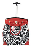 Trendy Flyer Computer/Laptop Rolling Bag 2 Wheel Case Zebra Red
