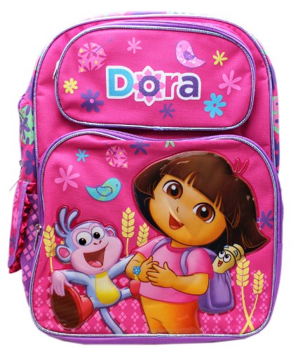 Full Size Pink Dora the Explorer and Boots Laughs Kids Backpack