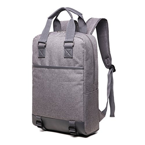 ZIXER Slim Water Resistant Lightweight School Student Laptop Backpack Messenger Bag Fits 15'' Laptop (Grey)