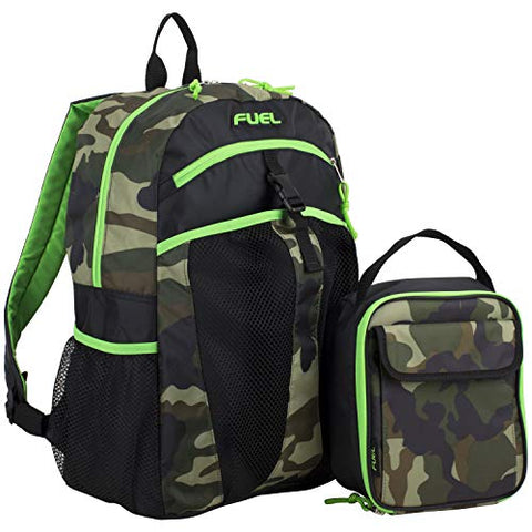 Fuel Backpack & Lunch Bag Bundle, Black/Army Camo Print