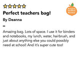 Teacher Peach "I Teach" Teacher Tote Bag - Motivational Work Bag With Pockets, Organizers, Zippers,
