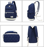 Eaglebeky Casual Lightweight Canvas 3-Piece Dots Laptop Bag/Shoulder Bag/Backpack (Green)