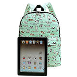 ABage Canvas Backpack Travel School Student Book Bags Daypacks, Light Green