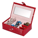 Portable Travel Jewelry Box Case Organizer Holder With Mirror Used To Storage Ring Earring Necklace