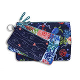 Vera Bradley Women's Set of 3 Pencil Pouch Toiletry Travel Bags Trio (Shore Thing)