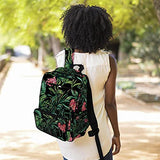 LORVIES Tropical Palm Leaves And Flowers School Bag for Student Bookbag Women Travel Backpack Casual Daypack Travel Hiking Camping