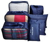7 Set Travel Cubes,5 Colors Waterproof Mesh Durable Luggage Packing Organizers,1 Travel Shoe