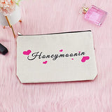 Engagement Gifts for Women Bride Cosmetic Bag Honeymoonin' Wedding Cosmetic Bag Bridal Shower Gifts Bride Makeup Bag Bride Gift Wedding Party Gift Bridal Party Gift and Travel Make Up Pouch