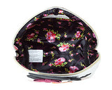 Betsey Johnson Snowman Kitch Nylon Travel Cosmetic Case Pouch - Cream Multi