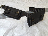 Mens Boys Vintage Leather Messenger Belt Sling School Belt Leather Pouch Messenger Belt Great