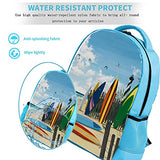 LORVIES Beach Surfboard Sea Mew Backpack Kids School Book Bags for Elementary Primary Schooler for Boys