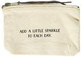 Mud Pie Add A Little Sparkle to Each Day Cosmetic Bag, Off White