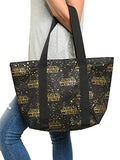 Disney Tote Travel Bag Star Wars Logo Black Gold Print