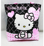 Hello Kitty Black Tote Bag - Pink Hearts