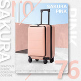 COOLIFE Luggage Suitcase Piece Set Carry On ABS+PC Spinner Trolley with Laptop pocket (Sakura pink, 20in(carry on))